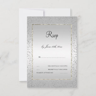 Stylish Silver Confetti 60th Wedding RSVP