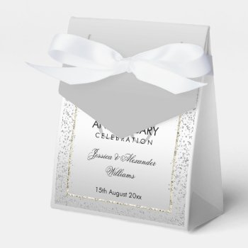 Stylish Silver Confetti 60th Wedding Thank You Favor Boxes by Sarah_Designs at Zazzle