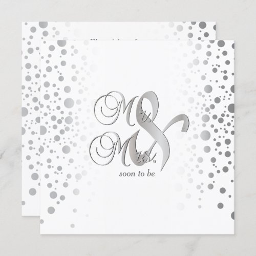 Stylish Silver Confetti Dots _ Rehearsal Dinner Invitation