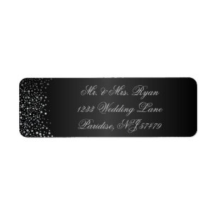 Stylish Silver Confetti Dots Sheen Black Label