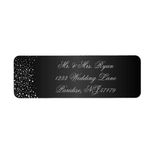 Stylish Silver Confetti Dots  Sheen Black Label