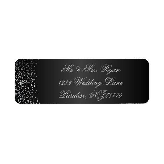 Stylish Silver Confetti Dots | Sheen Black Label (Front)