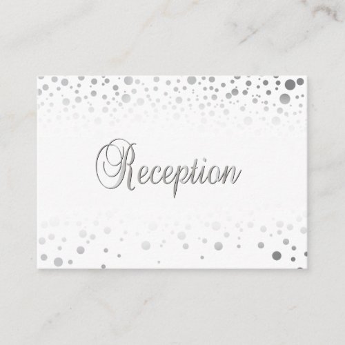 Stylish Silver Confetti Dots  White Background Enclosure Card