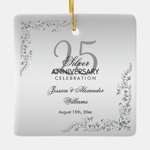 Stylish Silver Decoration 25th Wedding Anniversary