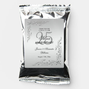 Stylish Silver Decoration 25th Wedding Anniversary Coffee Drink Mix