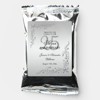 Stylish Silver Decoration 25th Wedding Anniversary Coffee Drink Mix
