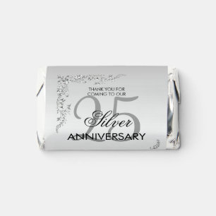 Stylish Silver Decoration 25th Wedding Anniversary Hershey's Miniatures