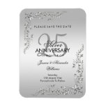 Stylish Silver Decoration 25th Wedding Anniversary Magnet at Zazzle