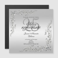 Stylish Silver Decoration 25th Wedding Anniversary