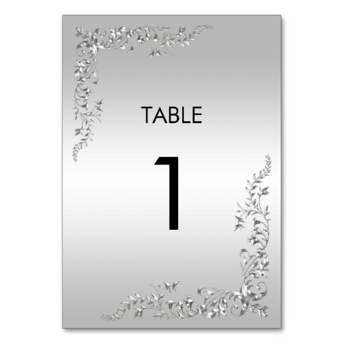 Stylish Silver Decoration 25th Wedding Anniversary Table Number