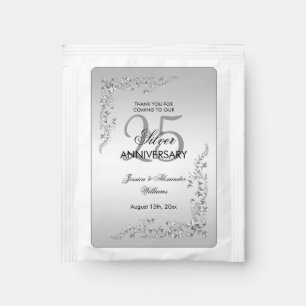 Stylish Silver Decoration 25th Wedding Anniversary Tea Bag Drink Mix