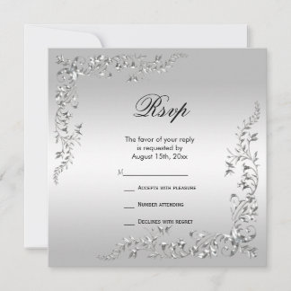 Stylish Silver Decoration Wedding Anniversary RSVP