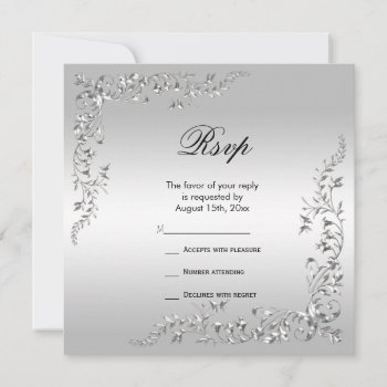 Stylish Silver Decoration Wedding Anniversary Rsvp by Sarah_Designs at Zazzle