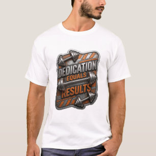 Stylish Silver DEDICATION EQUALS RESULTS T-Shirt