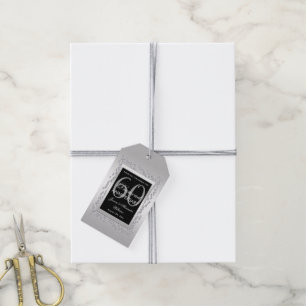 Stylish Silver Diamonds 60th Wedding Anniversary Gift Tags