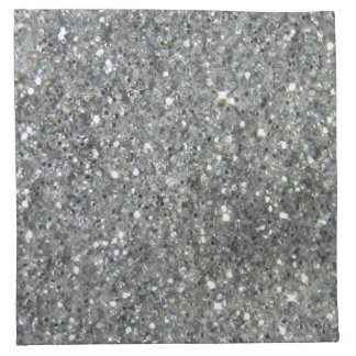Stylish Silver Glitter Glitz Photo Cloth Napkin