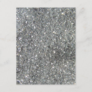 Stylish Silver Glitter Glitz Photo Invitation