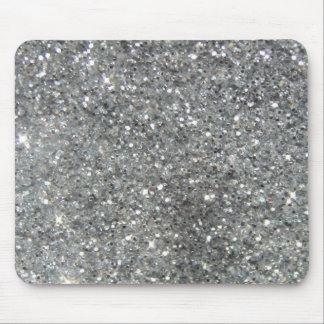 Stylish Silver Glitter Glitz Photo Mouse Pad