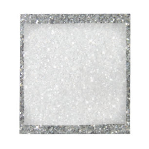 Stylish Silver Glitter Glitz Photo Notepad
