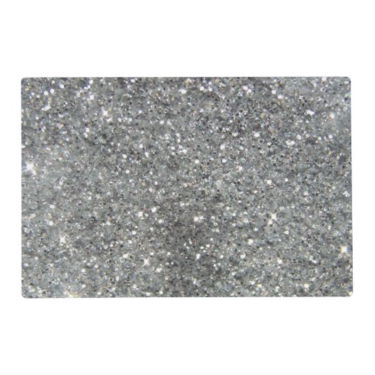 Stylish Silver Glitter Glitz Photo Placemat