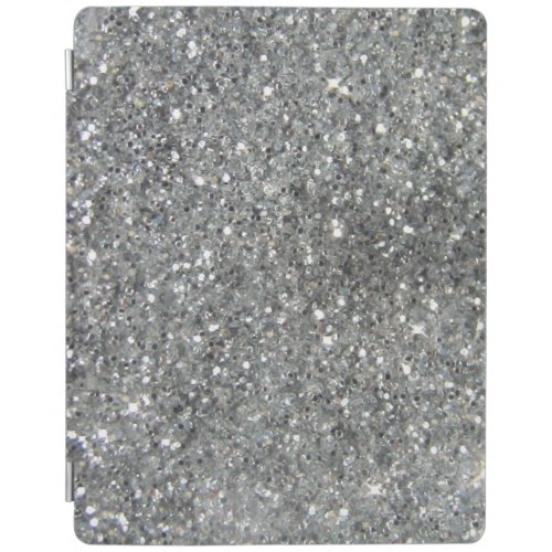 Stylish Silver Glitter Glitz Print iPad Smart Cover