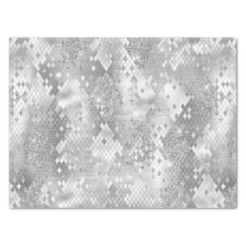 Stylish Silver Glitter Jungle Snake Skin Pattern Tissue Paper