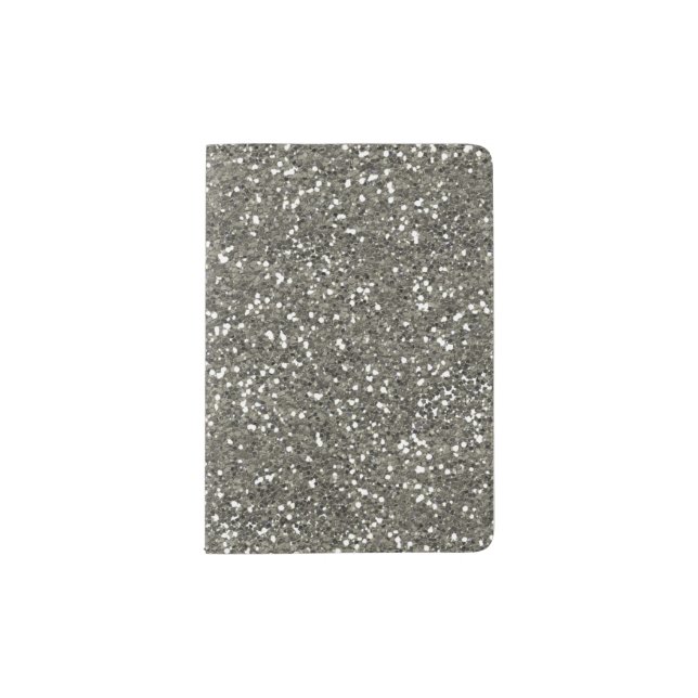 Stylish Silver Glitter Passport Holder (Front)
