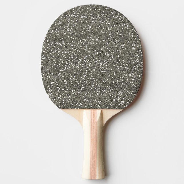 Stylish Silver Glitter Ping-Pong Paddle (Front)