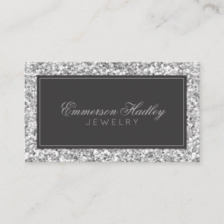Stylish Silver Glitter Professional Business Card