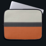 Stylish Silver Gray Navy Orange Red Stripe Pattern Laptop Sleeve<br><div class="desc">2024</div>