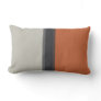 Stylish Silver Gray Navy Orange Red Stripe Pattern Outdoor Pillow