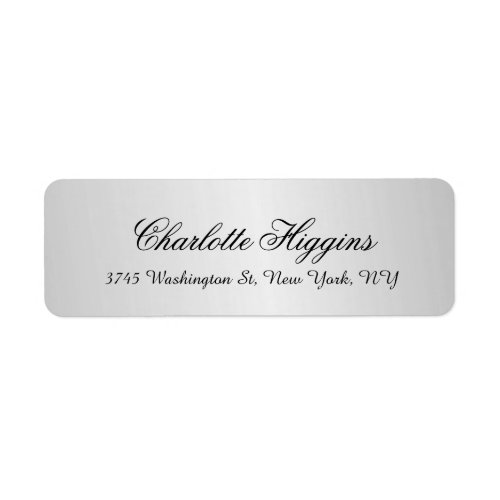 Stylish Silver Gray Plain Elegant Unique Script Label