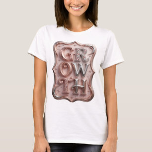 Stylish Silver GROWTH Slogan Design T-Shirt
