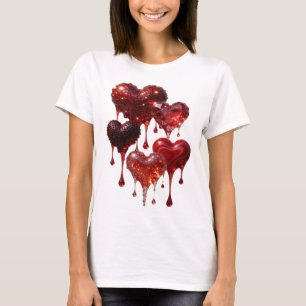 Stylish Silver HEARTS OF GLITTER Quote Shirt