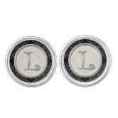 Modern Personalized Bold Monogram and Name Cufflin Cufflinks