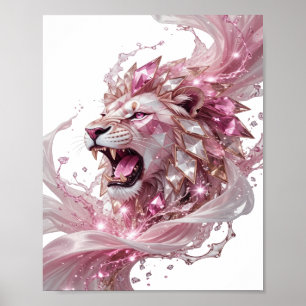 Stylish Silver LION KING Graphic Design Poster