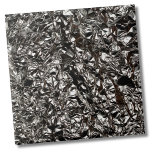 Stylish Silver Metallic Foil Backsplash Ceramic Tile<br><div class="desc">Stylish Glam Unique Metallic Gray Black Foil Backsplash ceramic tile. This cool aluminum krinkled foil print almost looks like a druzy stone or something far more glamorous. I think it would make an awesome backsplash with a little bit of glam and a little industrial touch. Whether you want to use...</div>