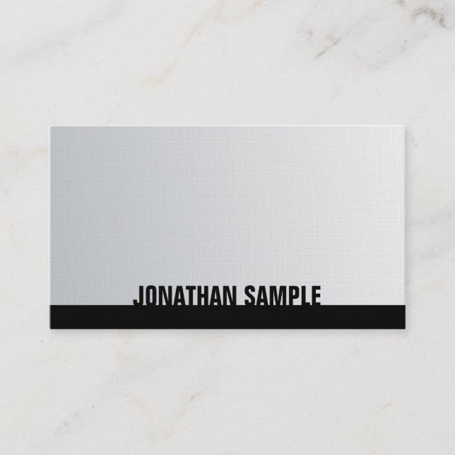 Stylish Silver Minimalist Design Trendy Luxury Business Card (Front)