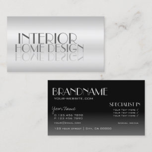 Stylish Silver Mirror Letters Professional Modern Business Card