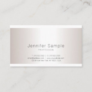 Stylish Silver Modern Simple Plain Beauty Salon Business Card