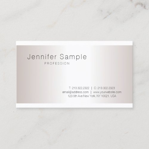 Stylish Silver Modern Simple Plain Professional Business Card