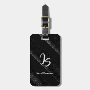 Stylish Silver Monogram for Successful Businessman Luggage Tag