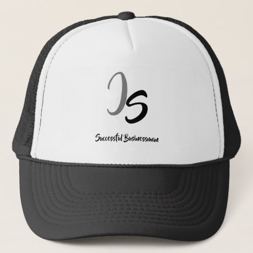 Stylish Silver Monogram for Successful Businessman Trucker Hat