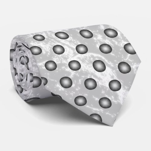 Stylish Silver Polka Dot Background customizable Neck Tie