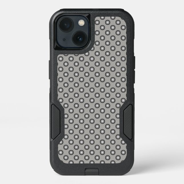 Stylish Silver Polka Dot Otterbox iPhone Case (Back)