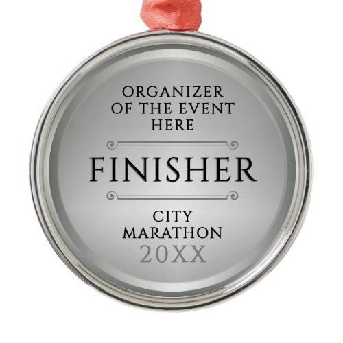 Stylish Silver Recognition Finisher Award Medal Metal Ornament