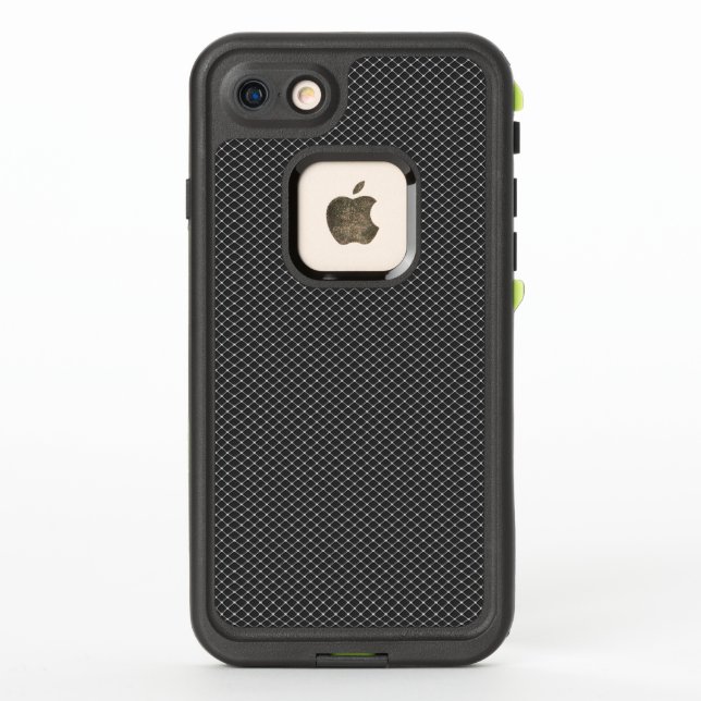Stylish Silver Screen Pattern on Black LifeProof iPhone Case (Back)