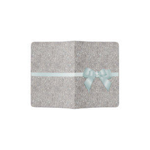 Stylish Silver Sequins, Bow & Ribbon Passport Holder