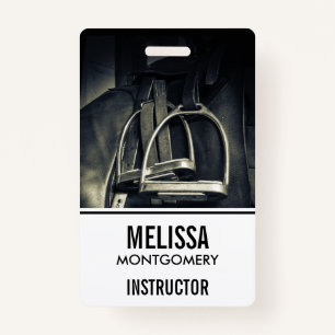 Stylish Silver Stirrups on English Riding Saddle Badge