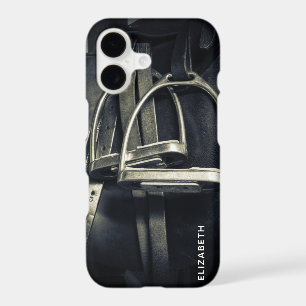 Stylish Silver Stirrups on English Riding Saddle iPhone 17 Case